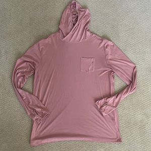 Mens Free Fly Lightweight Hoodie Tee size Large Salmon